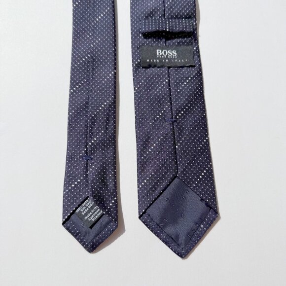 Hugo Boss Navy Dot Silk Tie - Picture 3 of 4